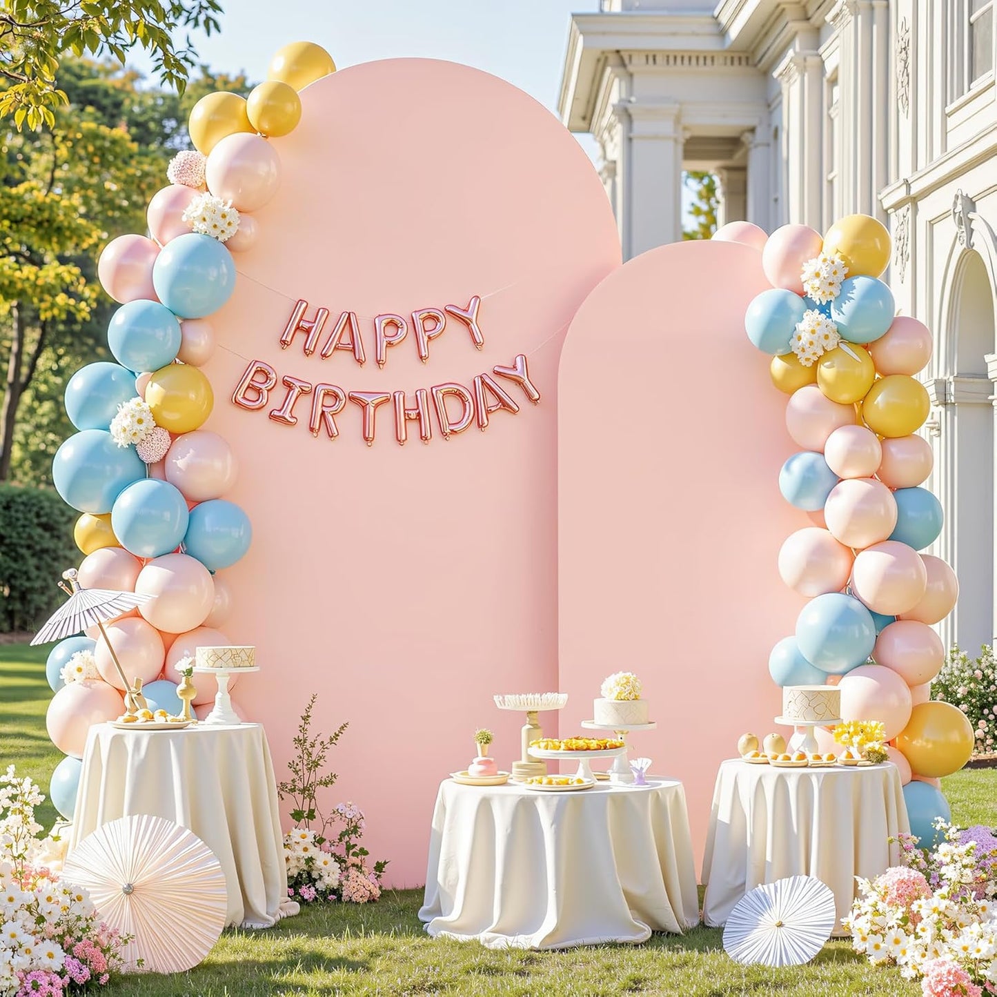 Dusty Rose Arch Cover Set of 2 for Elegant Event Backdrops