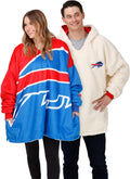 foco NFL Team Logo Reversible Oversized Sherpa Hoodie Sweatshirt on