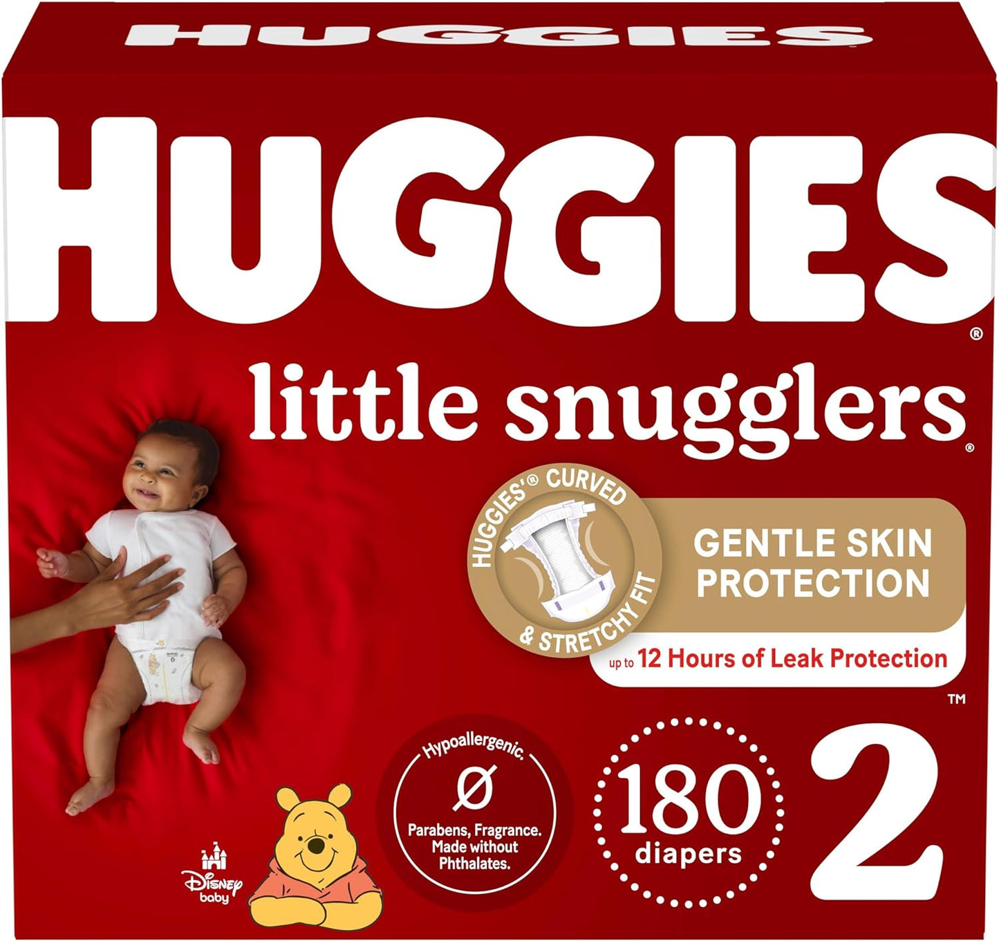 HUGGIES Little Snugglers: 180ct Size 2 Diapers - Ultra-Soft Comfort!