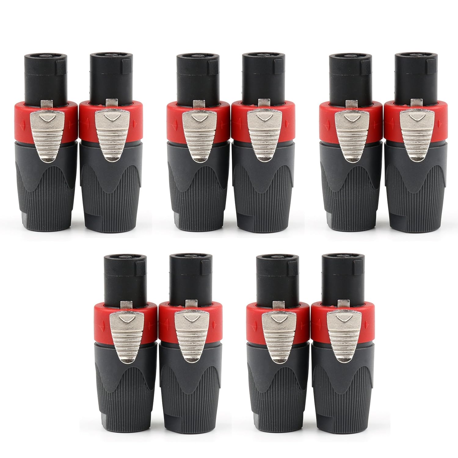 10 Pcs Red Speakon 4 Pin Male Plug for Professional Audio Use