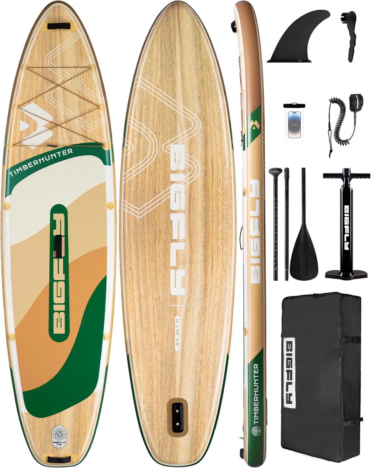 Inflatable Stand Up Paddle Board for Adults - 11ft x 34ft x 6ft