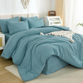 Litanika Oversized King Comforter Set Grayish Teal - Soft All-Season