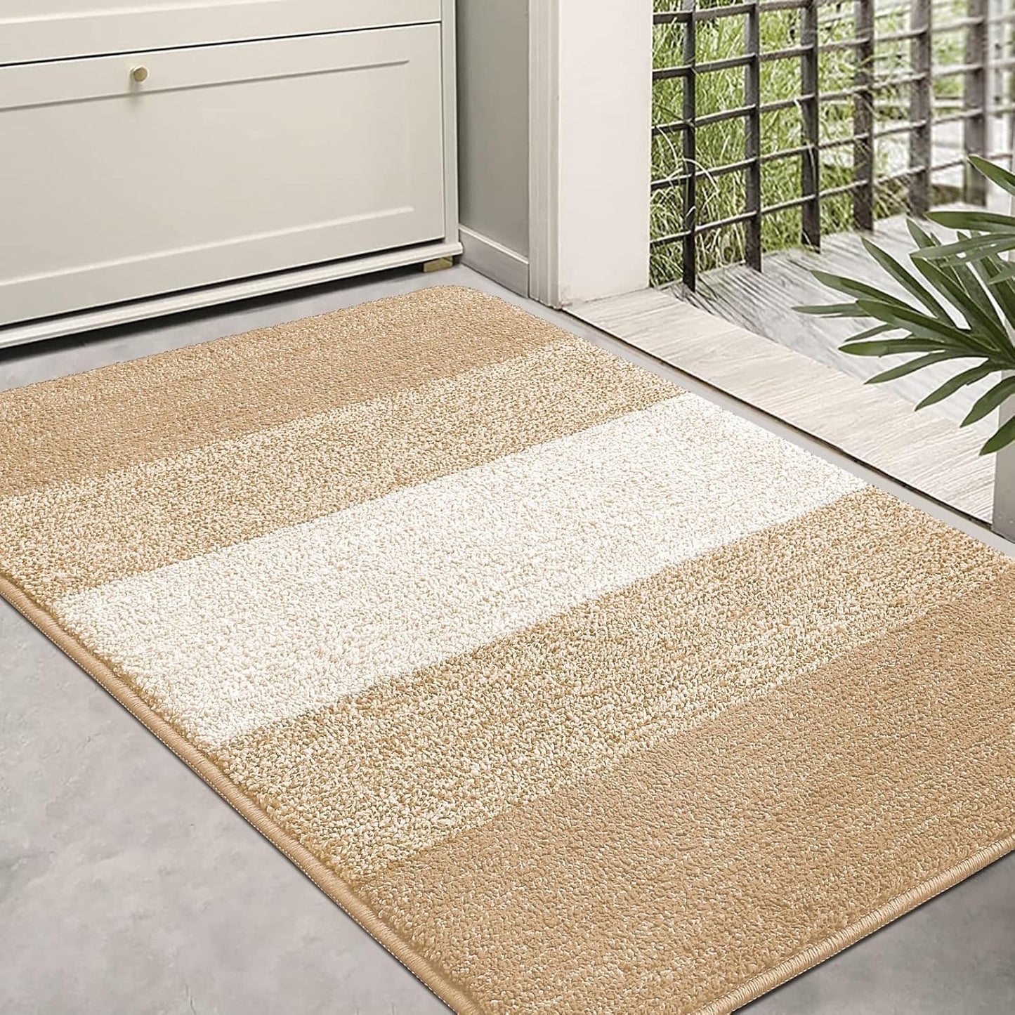 Kitinjoy Indoor Outdoor Door Mat - Non-Slip Absorbent Dirt Trapper