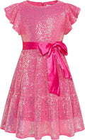 GRACE KARIN Girls Sequin Party Ruffle Midi Dress - Sparkling Comfort