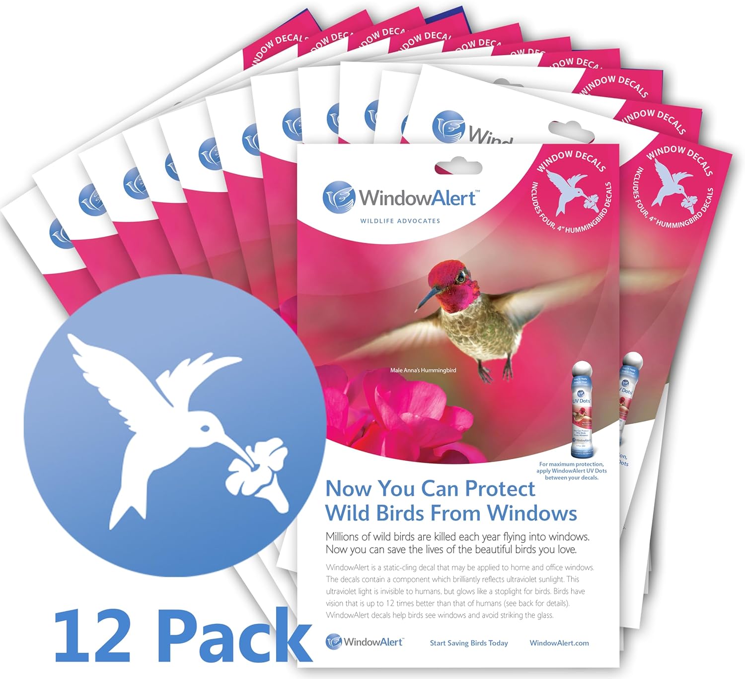 WindowAlert Hummingbird Anti-Collision Decals for Bird Safety