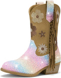 Girls Cowboy Boots with Tassel and Floral Embroidery - Durable