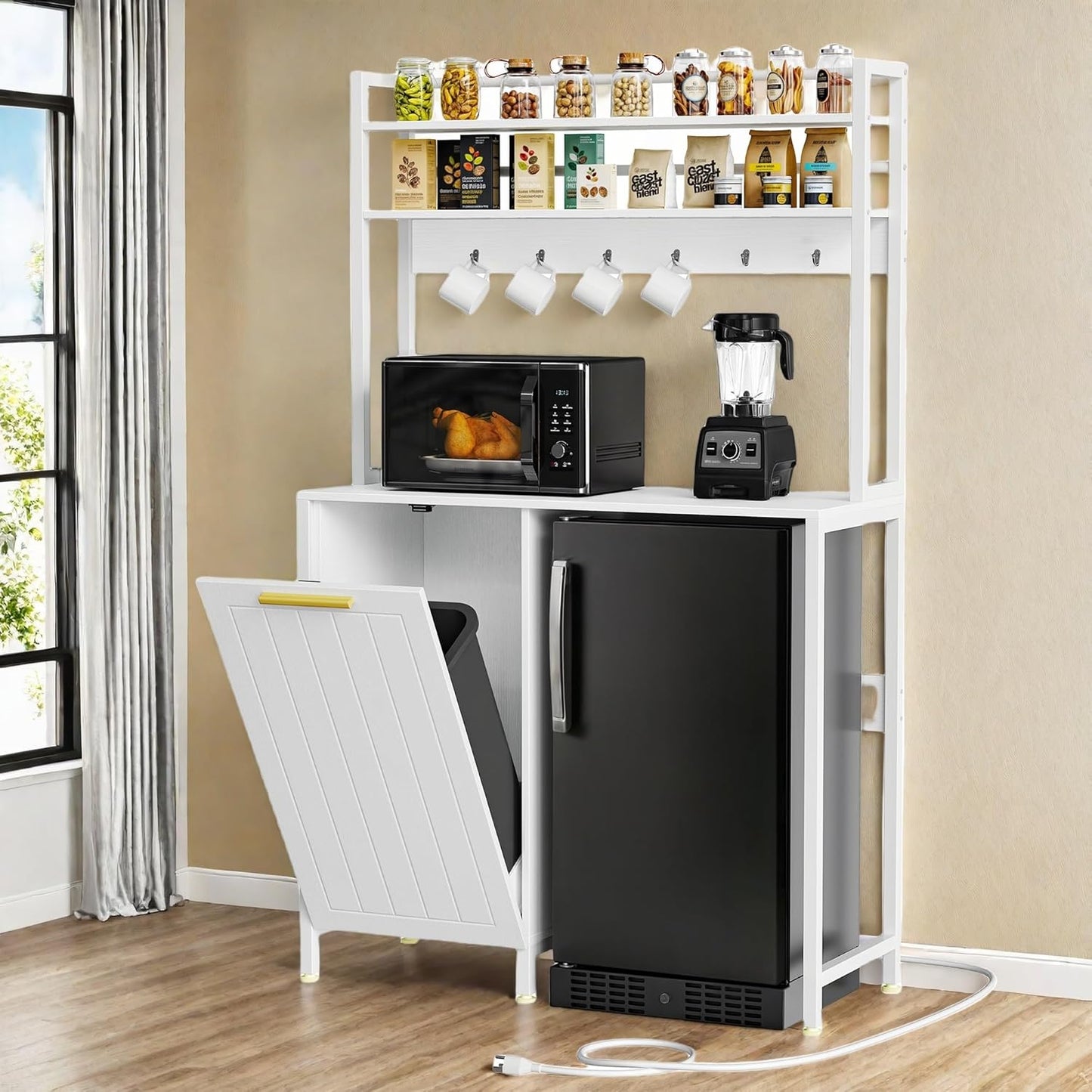 YITAHOME Mini Fridge Cabinet Stand - Multi-Functional Space Saver