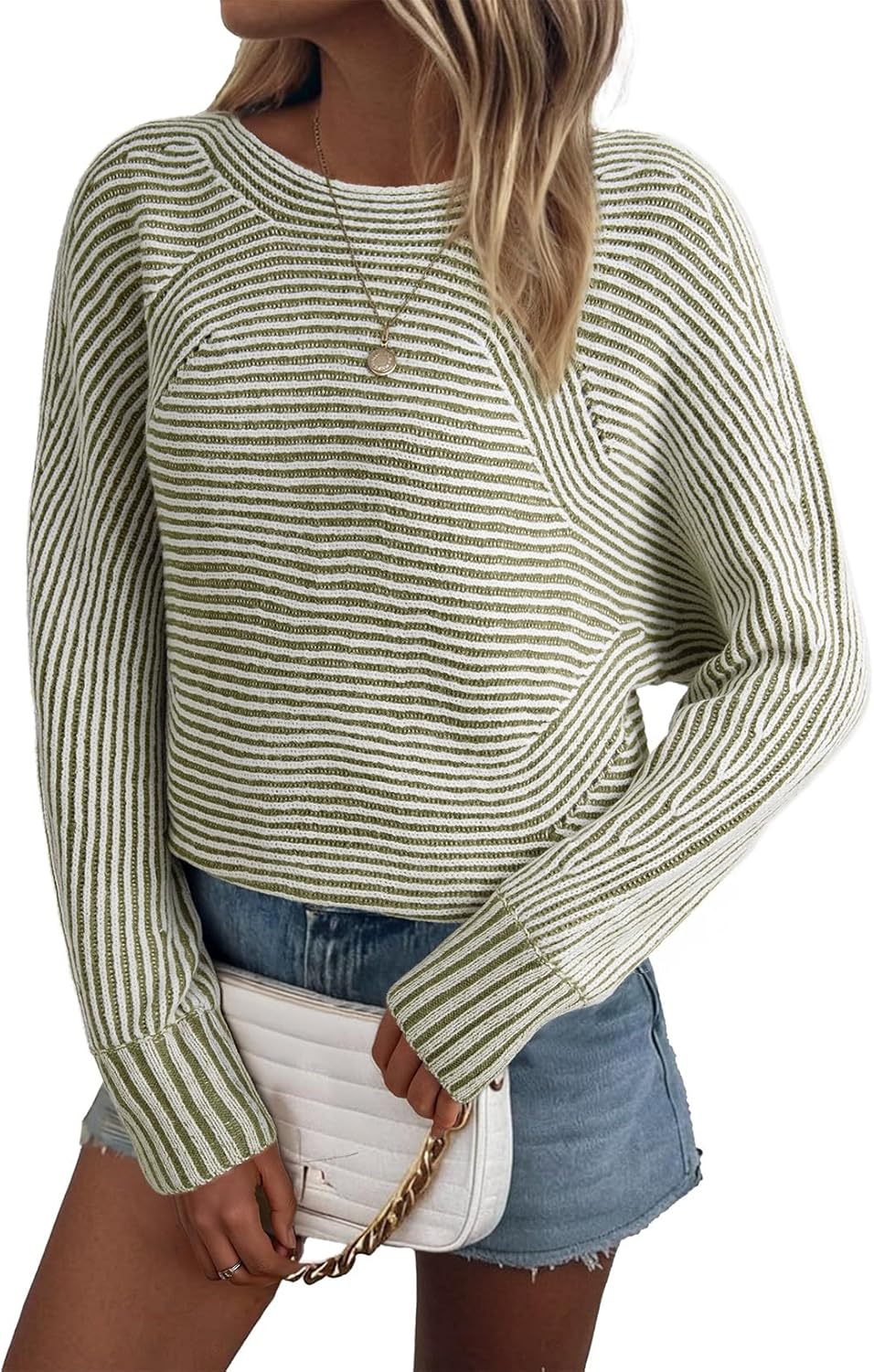 EVALESS Striped Sweaters for Women Oversized Pullover Style