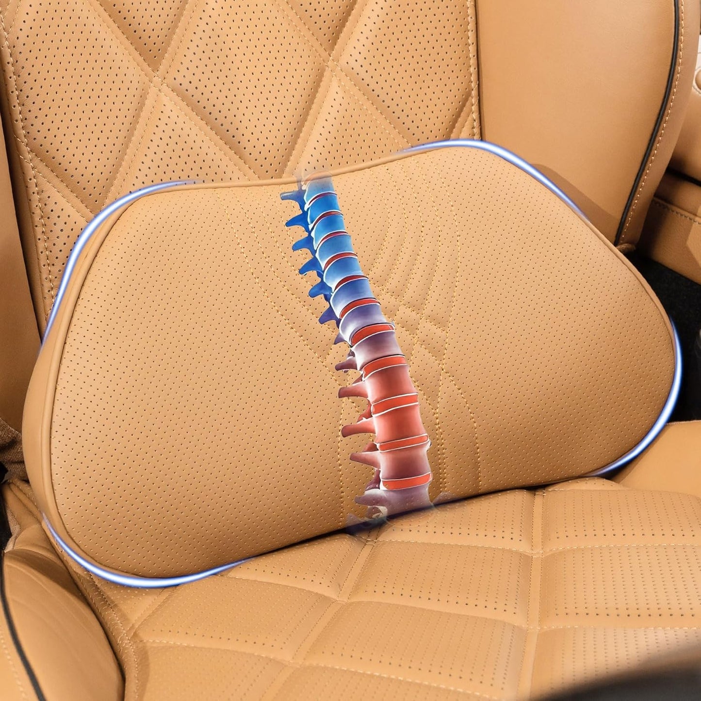 Lumbar Support Pillow for Car Seat and Office Chair Comfort