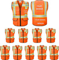 Reflective Vest Class 2 Safety Vest with Zipper and Pockets - High