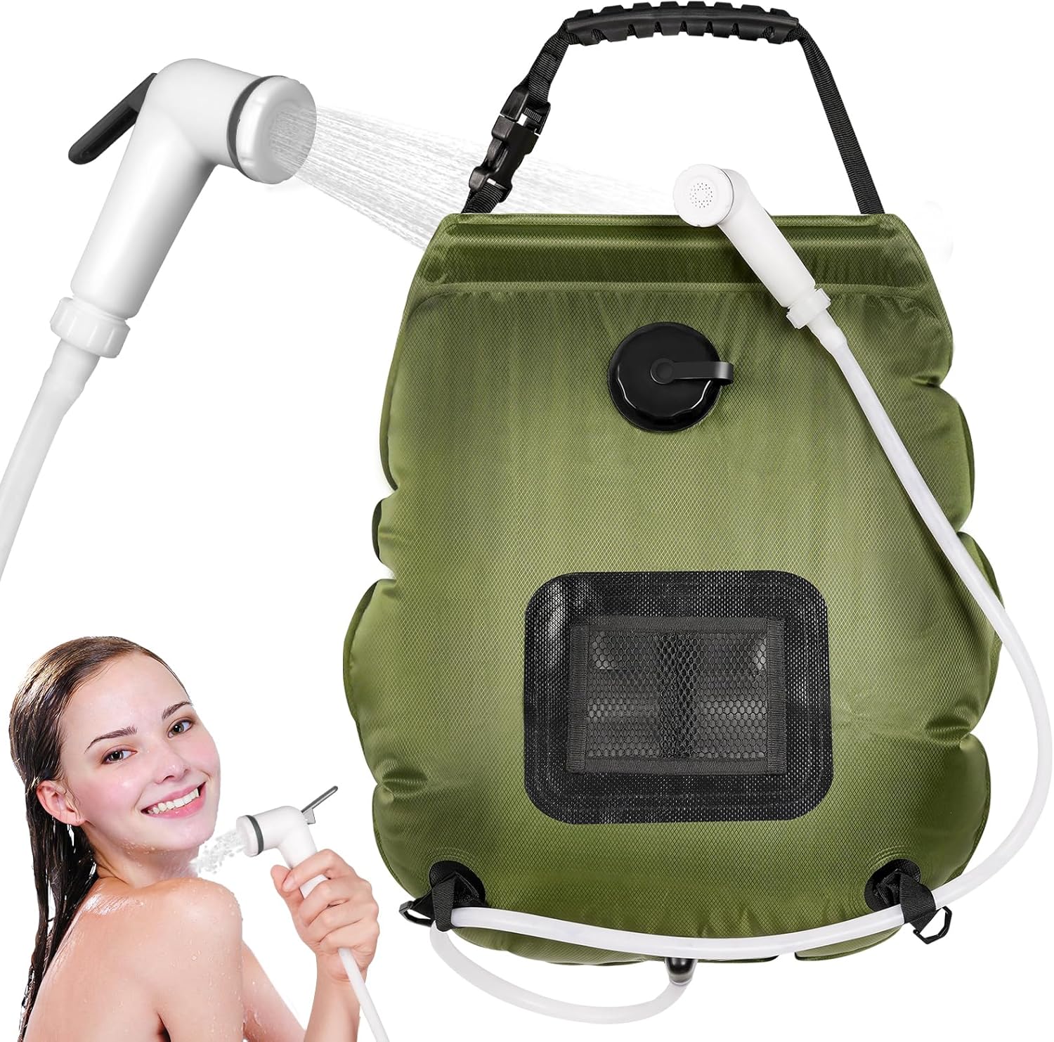 5 Gal Solar Camp Shower w/ Upgraded Head - Portable Essential!