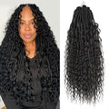 Boho Faux Locs With Curly Protein Fiber 18 in - Natural Look