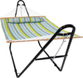 Double Quilted Fabric Hammock with Universal Steel Stand - Spacious