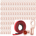 6 AWG 5/16 in Ring Battery Lugs 100pcs with 13 ft Heat Shrink - Heavy
