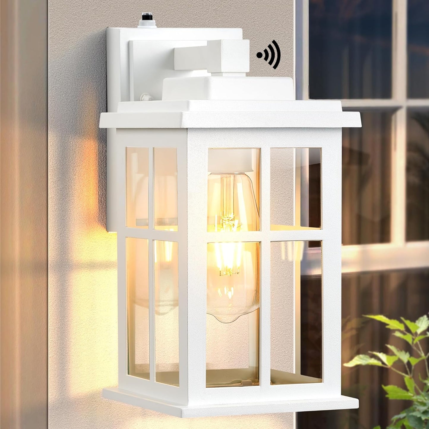 White Outdoor Wall Lights with Dusk to Dawn Sensor for Home