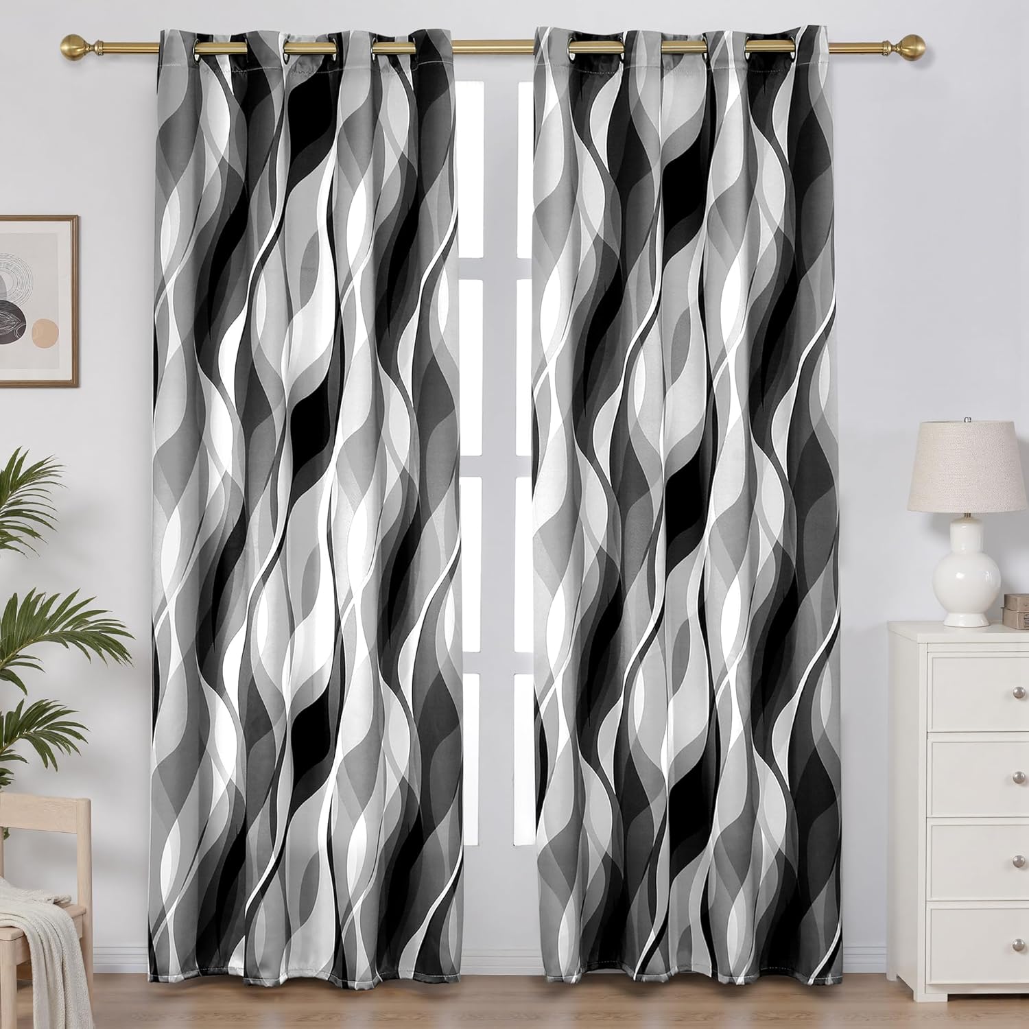 Weesire Black and Grey Curtains for Modern Living Spaces