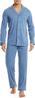 DAVID ARCHY Men's Cotton Sleepwear Button-Down Pajamas Set - Soft