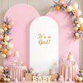 White and Pink Arch Backdrop Cover Set of 3 - Stretchy Spandex Arch