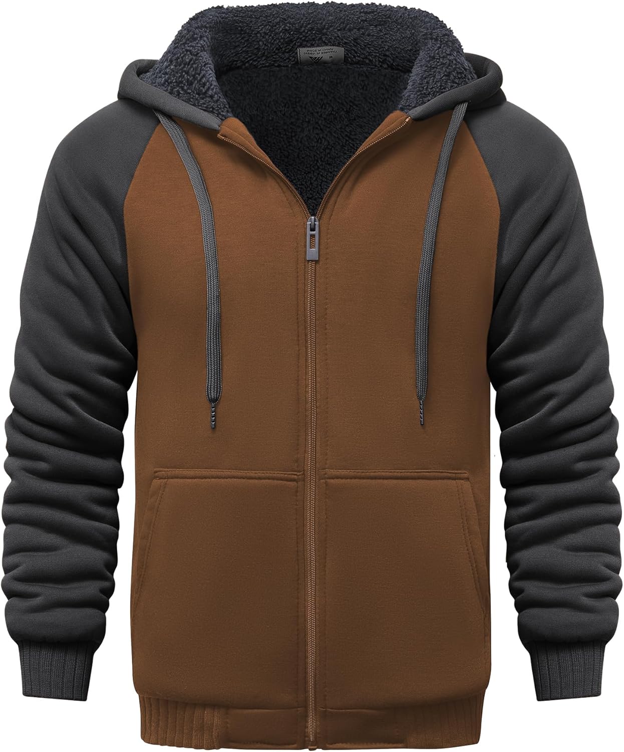 GEEK LIGHTING Mens Fleece-Lined Zip Up Hoodie for Winter Warmth