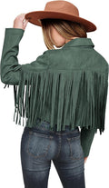 Fall Fashion Faux Suede Fringe Jacket for Women's Style