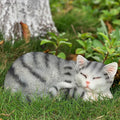 Cat Statue for Garden - GARDEN WHISPER Grey Resin Tabby