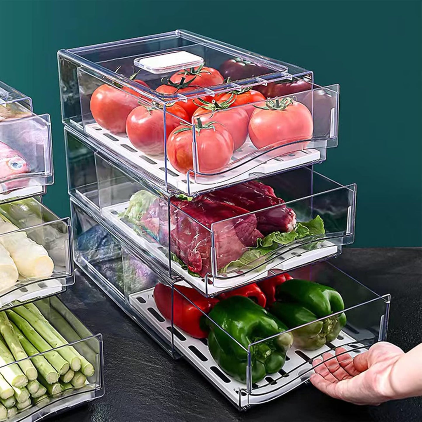 Diskary Fridge Organizer Bins for Efficient Food Storage