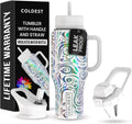 Coldest 40 oz Tumbler with Handle and Straw for All Drinks