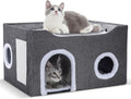 Cat House for Indoor Cats Foldable Cat Cave & Covered Bed - Cozy