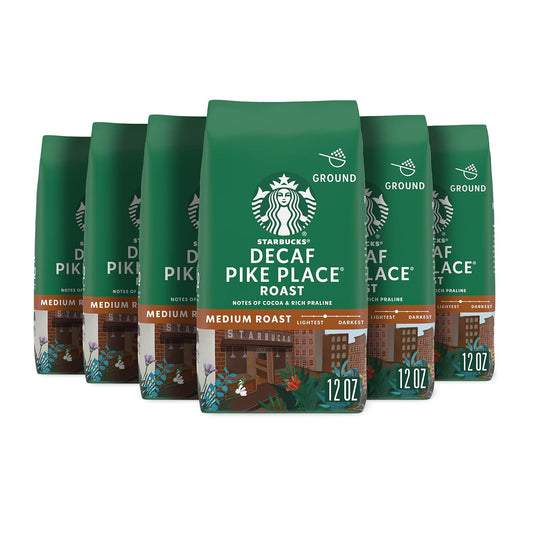 Starbucks Decaf Pike Place Roast Ground Coffee - 100% Arabica - 6 Bags