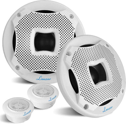 Lanzar 6.5 Dual Marine Speakers - Weatherproof 450W Power