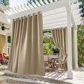 Deconovo Solid Grommet Waterproof Outdoor Curtains for Patio - Taupe