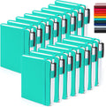 Pocket Notebooks 15 Pack Aqua - Mini A6 Lined Journals with Pens