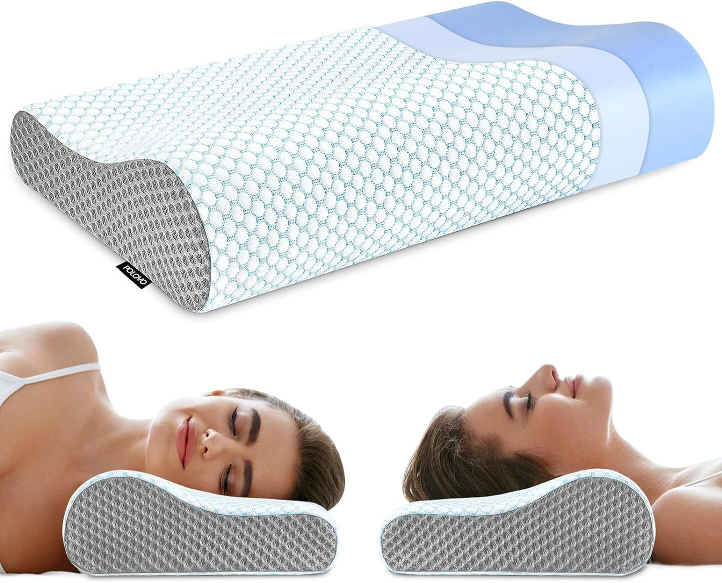 Memory Foam Neck Pillow for Pain Relief and Comfort Sleeping