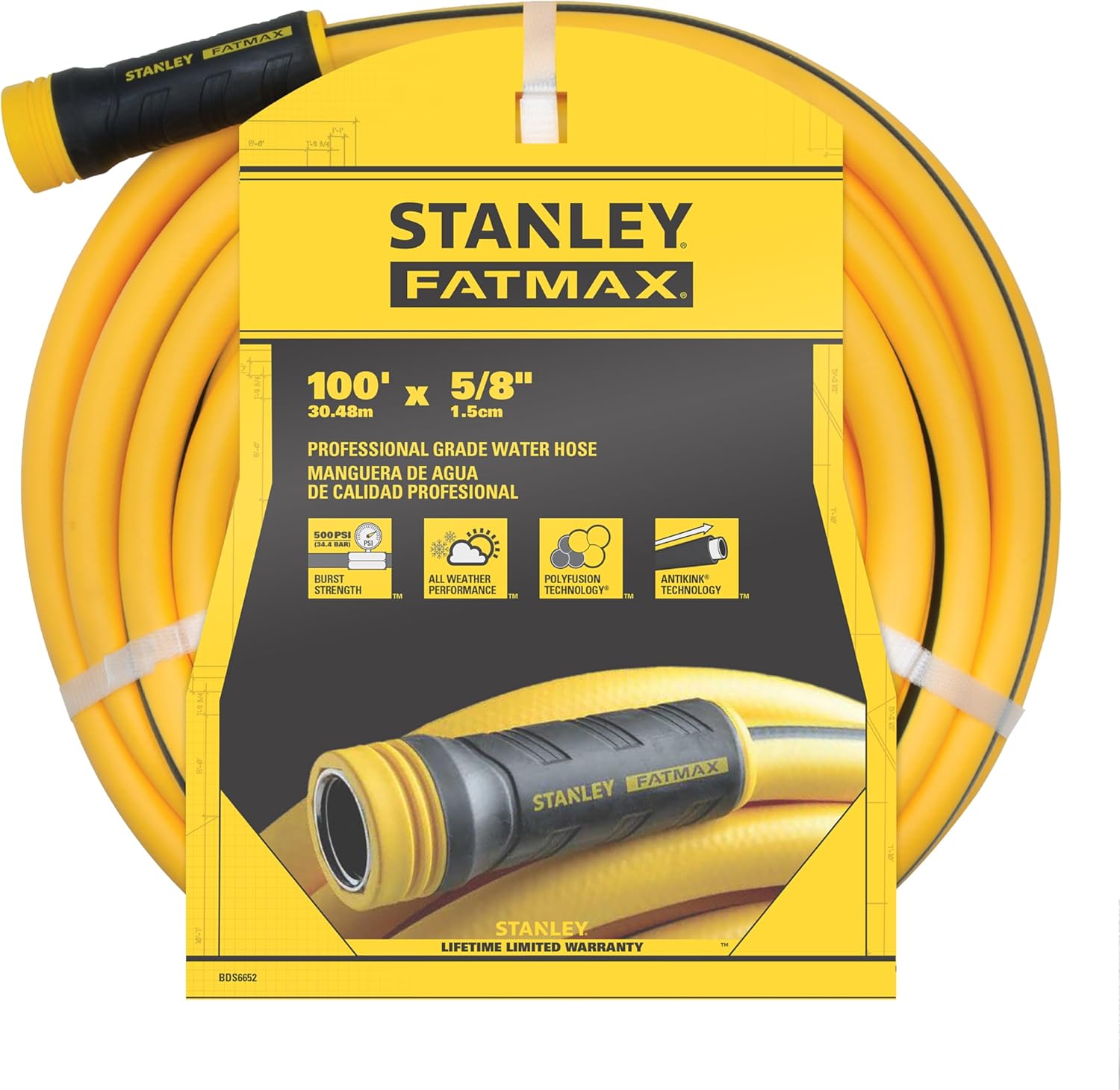 Stanley FATMAX Professional Grade Garden Hose, 100 Feet x 5/8 Inch