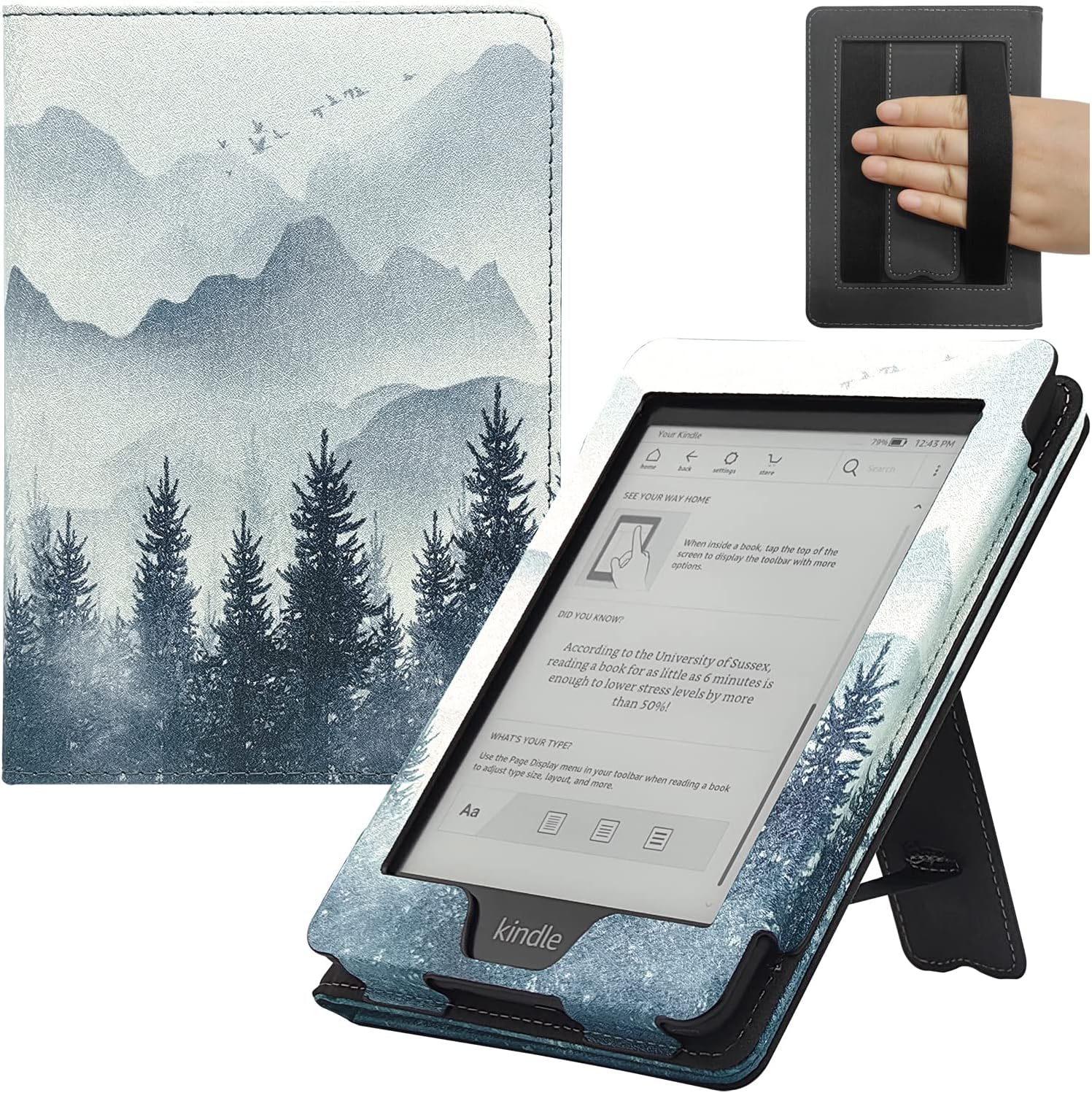 Stand Case for 6 Inch Kindle Paperwhite with Auto Sleep/Wake