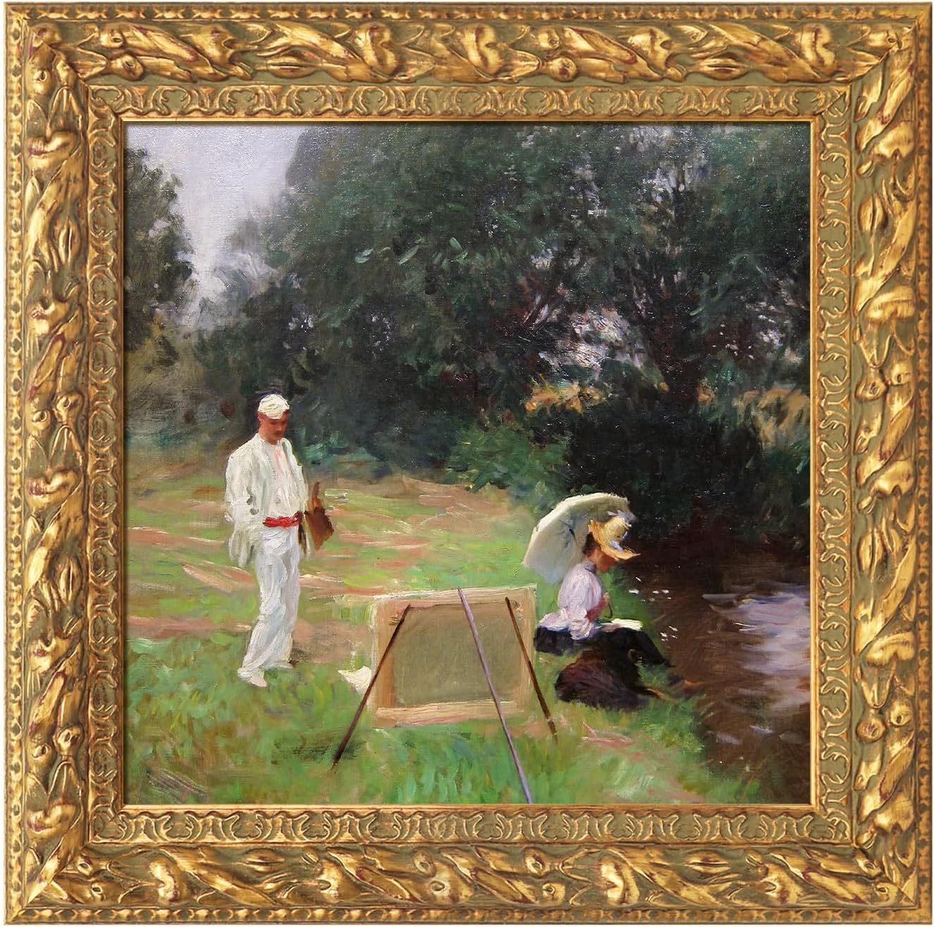 Canvas Frame for 12x12 Oil Paintings in Antique Gold Finish