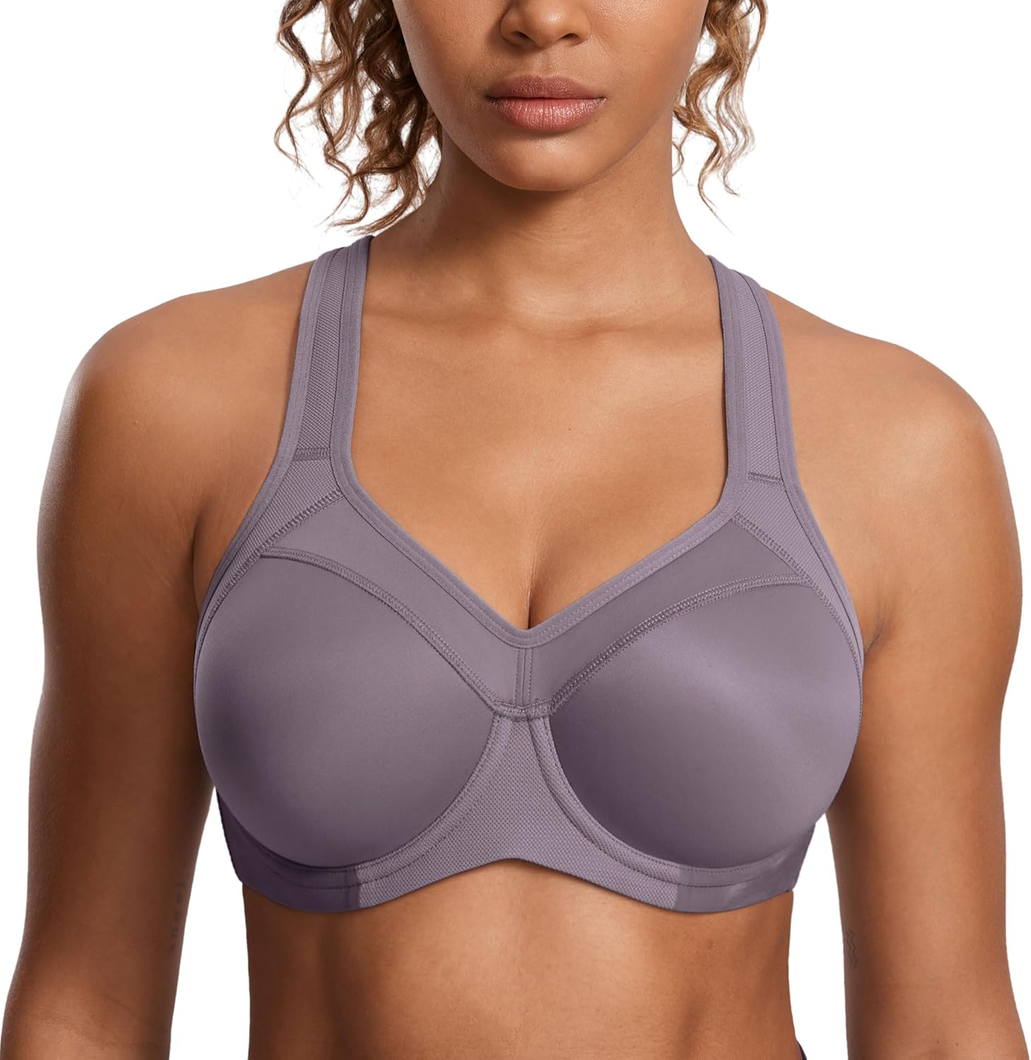 SYROKAN Women's Full Support High Impact Racerback Sports Bra