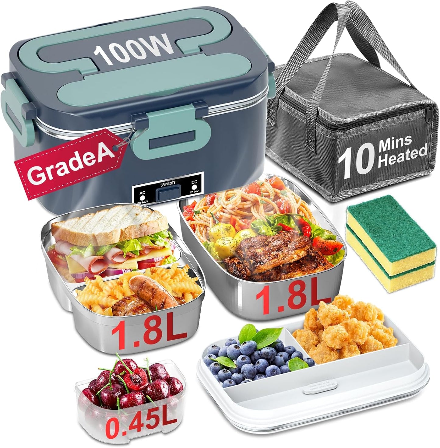 Electric Lunch Box for Adults - Fast Heating Food Heater