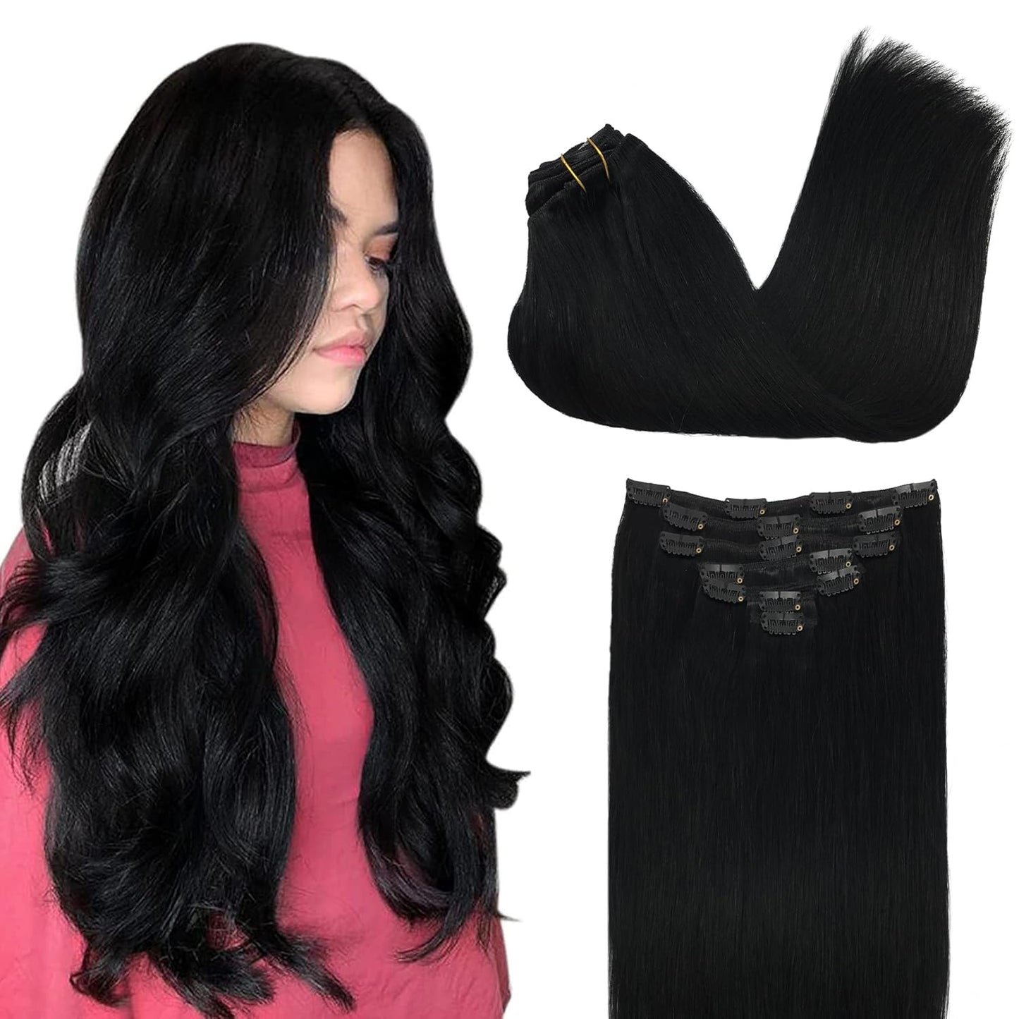 Clip in Hair Extensions Real Human Hair for Luxurious Style