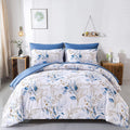 Blue Floral Bed in a Bag King - Reversible Botanical Comforter Set