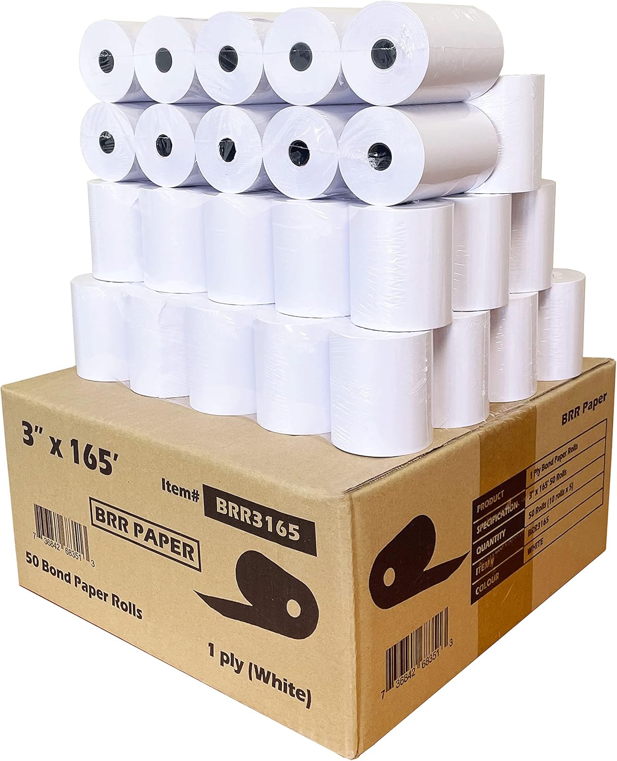 Nayelish 3 x 165' POS Paper - Smooth Transaction