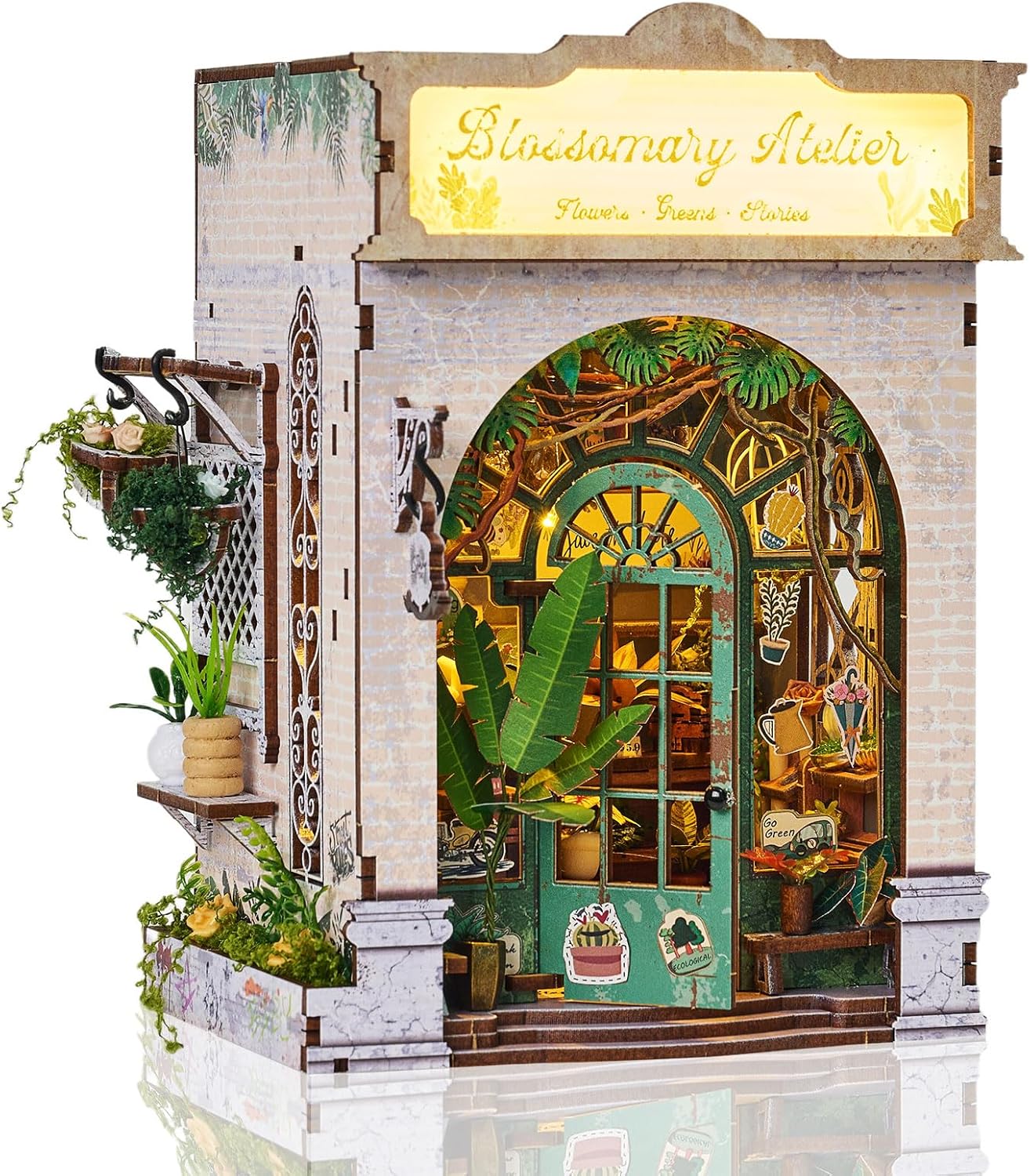 DIY Book Nook Kit for Flower Shop Miniature House Decor