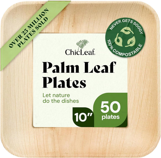 Chic Leaf Palm Leaf Disposable Plates - Eco-Friendly Dinnerware