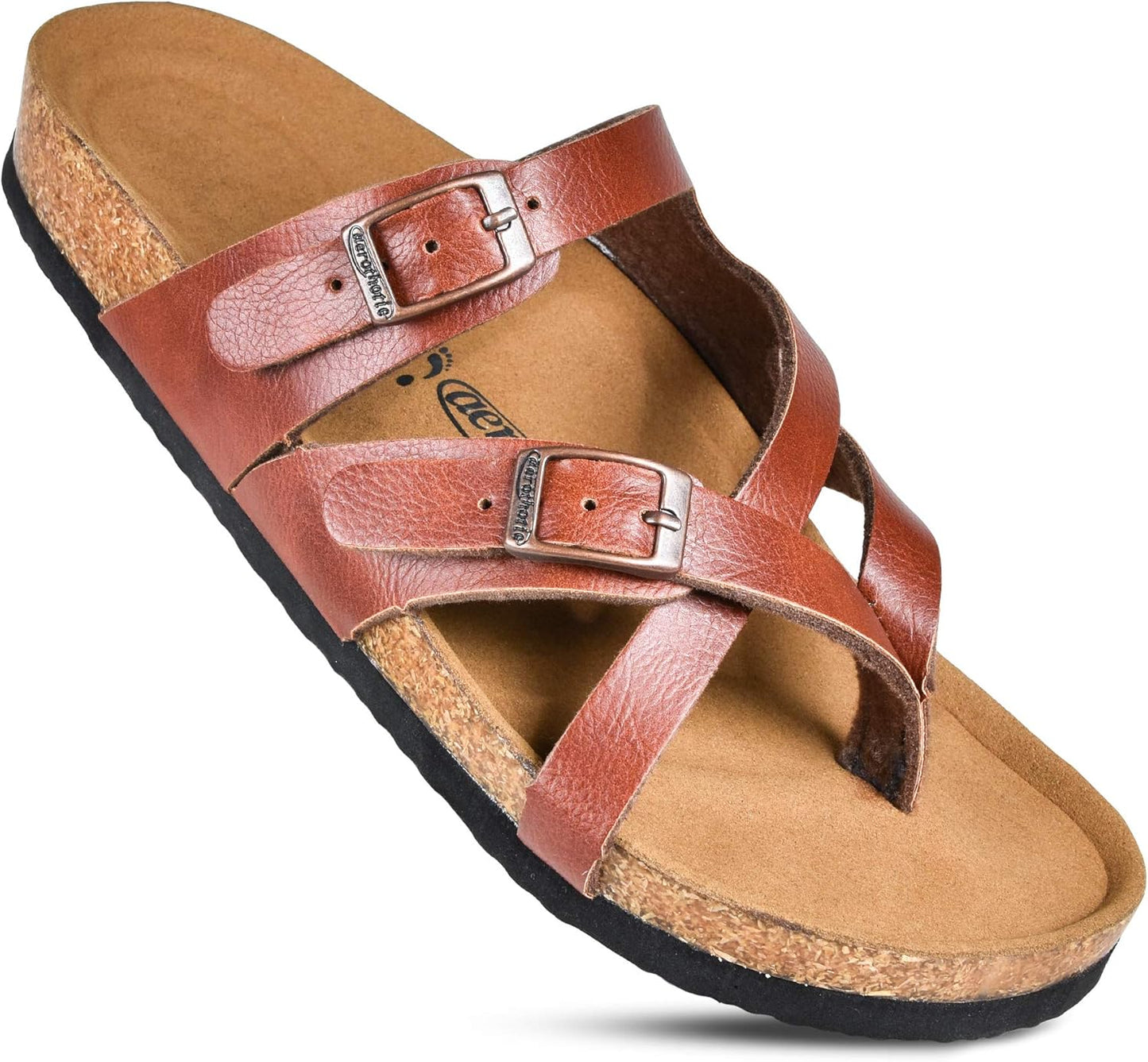 AEROTHOTIC Womens Strappy Slip-On Sandals with Arch Support