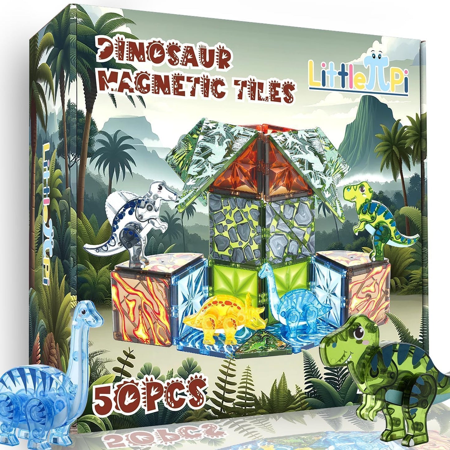 Magnetic Tiles Dinosaur Toys for Kids 3-7 - Fun Learning Blocks