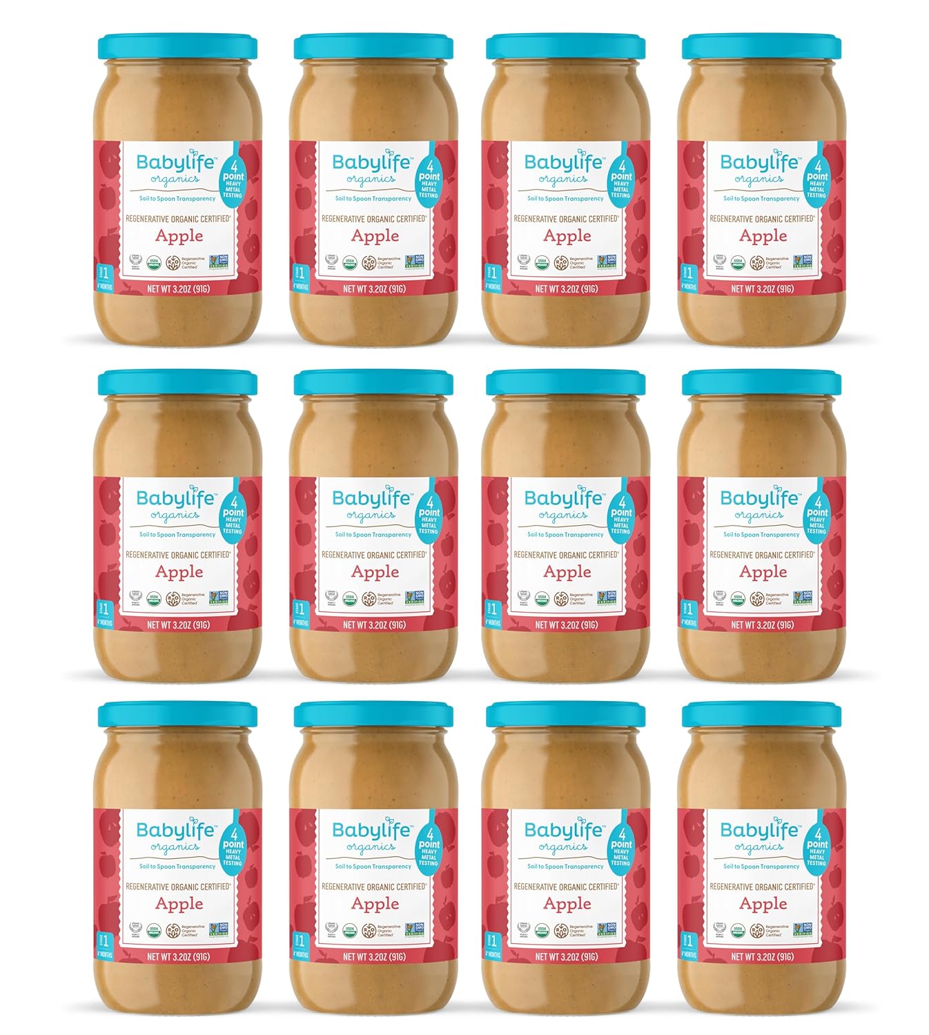 Babylife Organics Stage 1 Apple Baby Food - Heavy Metal Safe