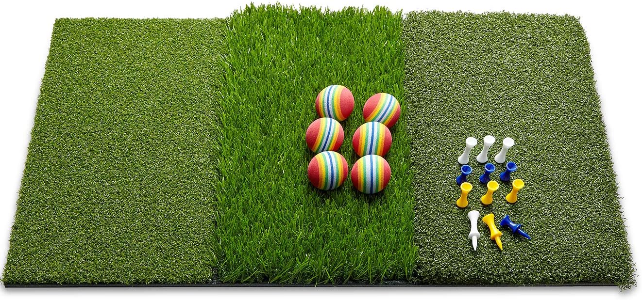 Wosofe Golf Mat 3in1 Foldable - Realistic Practice Turf + Tees