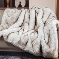 1000GSM Faux Fur Throw Blanket Twin Size White - Plush Cozy Luxury