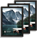 10x14 Picture Frame Set of 3 - Stylish Black Wooden Frames