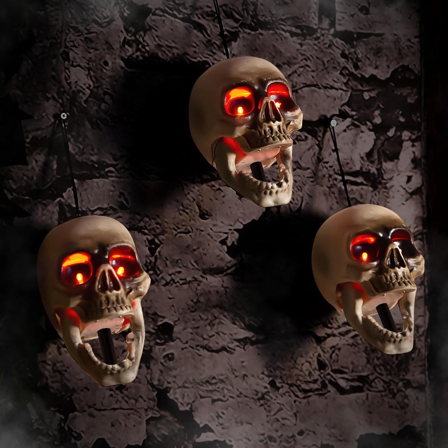 Halloween Animatronics Skull Stakes for Spooky Decor Fun